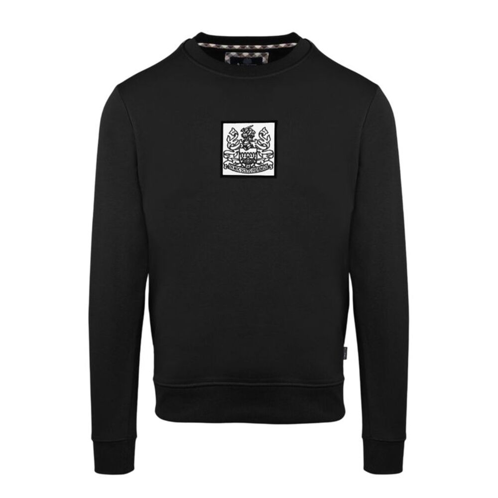 Aquascutum Mens Ribbed Sweatshirt / Black